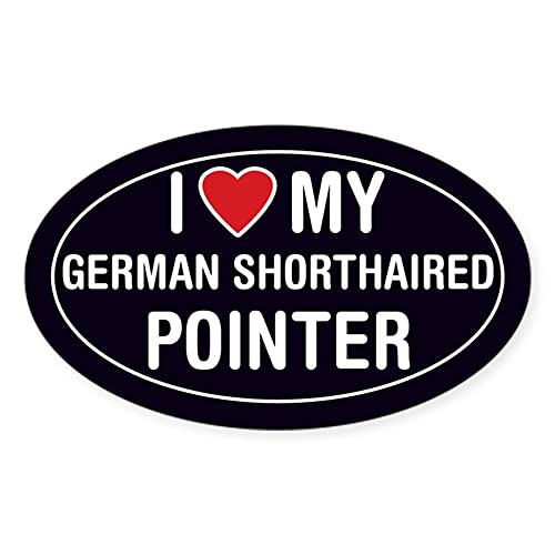 CafePress Lovemy German Shorthair Pointer Oval Sticker/Decal Oval Bumper Sticker, Euro Oval Car Decal