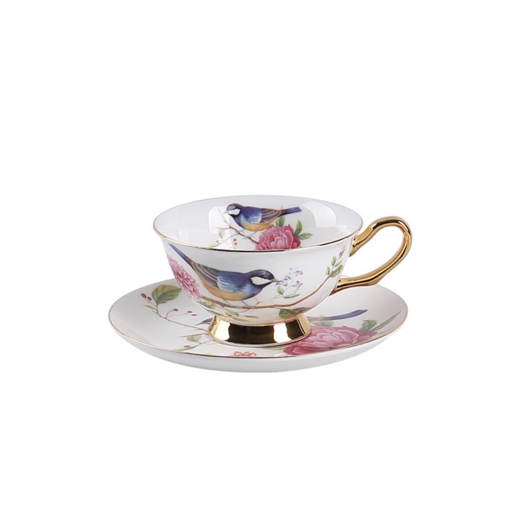 GHKryD Tea set, Bone Porcelain Coffee Cup and Saucer, English Afternoon Tea Set Mug(E)