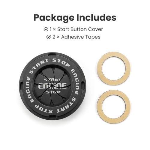 Image of SARTE Car Engine Start Stop Switch Cover Rotatable Ignition Button Protector Universal Push Start Stop Sticker Anti-Scratch Interior Decoration Accessory for All Cars