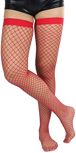 Image of ToBeInStyle Women's Vibrant Large Net Fishnet Thigh High Elastic Nylon Novelty Stockings