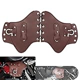 HCmotorku Universal Leather Side Saddle Heat Shield Deflector Fits for Harley Sportster Dyna Softail Touring Yamaha Honda Suzuki (Brown)