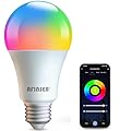 AFINSEA Smart Light Bulbs,WiFi & Bluetooth LED Light Bulb That Compatible with Alexa & Google Home, Color Changing Light Bulb, 10W A19 E26 2.4Ghz WiFi Light Bulbs 60 watt Equivalent, 800lm Dimmable