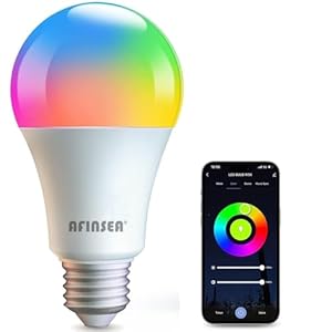 Smart Light Bulbs,Bluetooth Color Changing Light Bulbs That Work with tuya APP,9W Warm White 6500K,A19 E27 RGBW Colored Bulb,Music Sync,Dimmable 16 Million Colors Light Bulbs-1 Pack
