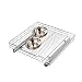 Smart Design 1-Tier Shelf Expandable Roll Out Cabinet Organizer w/ Mounting Hardware - Extra Large - Steel Wire - Holds 100 lbs. - for Cabinets & Cookware Items - Kitchen (21-40 x 20 Inch) [Chrome]