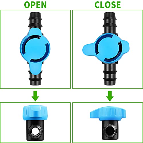 image for Arfun 6 Pack Drip Irrigation 1/2 inch Barbed Valve, Drip Line Parts 1/