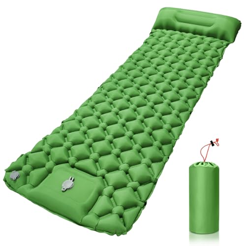 AQXONG Colchón Autoinflable para Camping, Colchoneta Hinchable Impermeable con Bomba de Pie y...