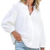 MARI GABRIEL Womens Maternity Shirts Blouses Pleated Button Down Long Sleeve Pregnancy Nursing Top Medium...