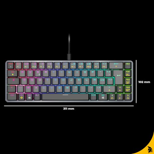 K241 - Tastiera Gaming Meccanica Compatta FR (AZERTY), Cablata USB-C Staccabile, 69 Tasti MX Red, RGB 24 Effetti, Anti-Ghosting NKRO, Compatibile con PC/Console - Tastiera gaming - Immagine 8