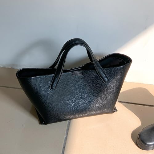 Sac à main en cuir synthétique spacieux avec fermeture pression