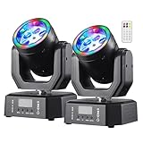 Mini Moving Head Light, 30W Compact Led DJ Stage Lights Moving Head Bee-Eyes with Halo Effects, Remote/ DMX512/ Sound Control for Wedding DJ Party Disco Club Small Venues