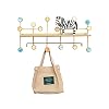 HJW Praktische opbergrek Handgemaakte Hangende Entryway Plank met Haken Goud, Metalen Wandmontage Opbergkasten Kapstok voor Open Haard Entree Woonkamer Display 1Huiyang-01020, Large