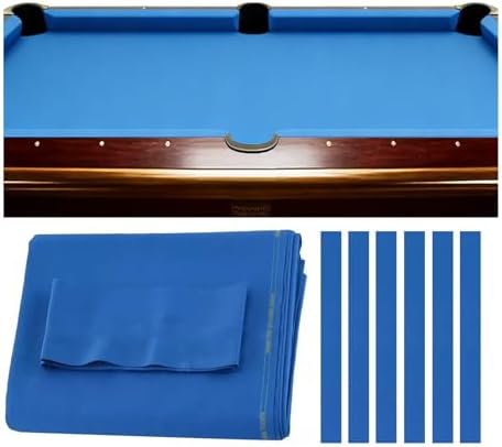 9 ft Pre-Cut Billiard Table Felt, Worsted Blend Cloth for n Pool Tables, 6 Cloth Strips with Easy Inllat