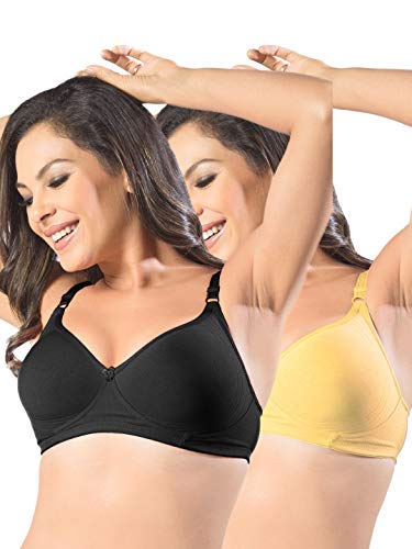 Image of SONARI Womens Non Padded Cotton T Shirt Bra | Wire Free, Medium Coverage, Comfortable and Lightweight | Adjustable Straps, Hook and Eye Closure for Everyday Wear - D-12