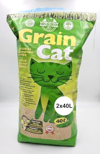 Grain Cat Öko-Katzenstreu 2X 40 L = 80 Liter