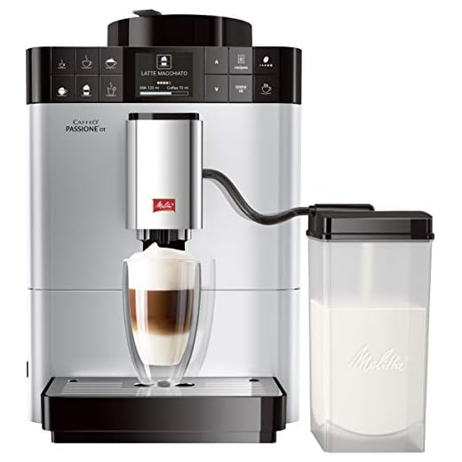 Melitta Caffeo Passione OT F531-101, helautomatisk kaffemaskin med mjölkbehållare, One Touch-funktion, silver
