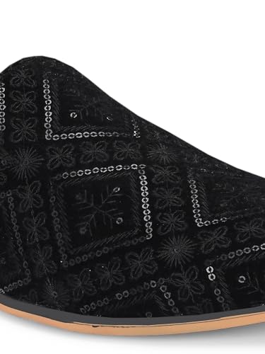 Image of San Frissco Men's Loafers Ethnic Mojaris Casual Slip On Shoes /Soft Cushioned Footbed Insole with TPR Sole /Stylish Lightweight Mojaris Perfect for Party Weddings Festive Season