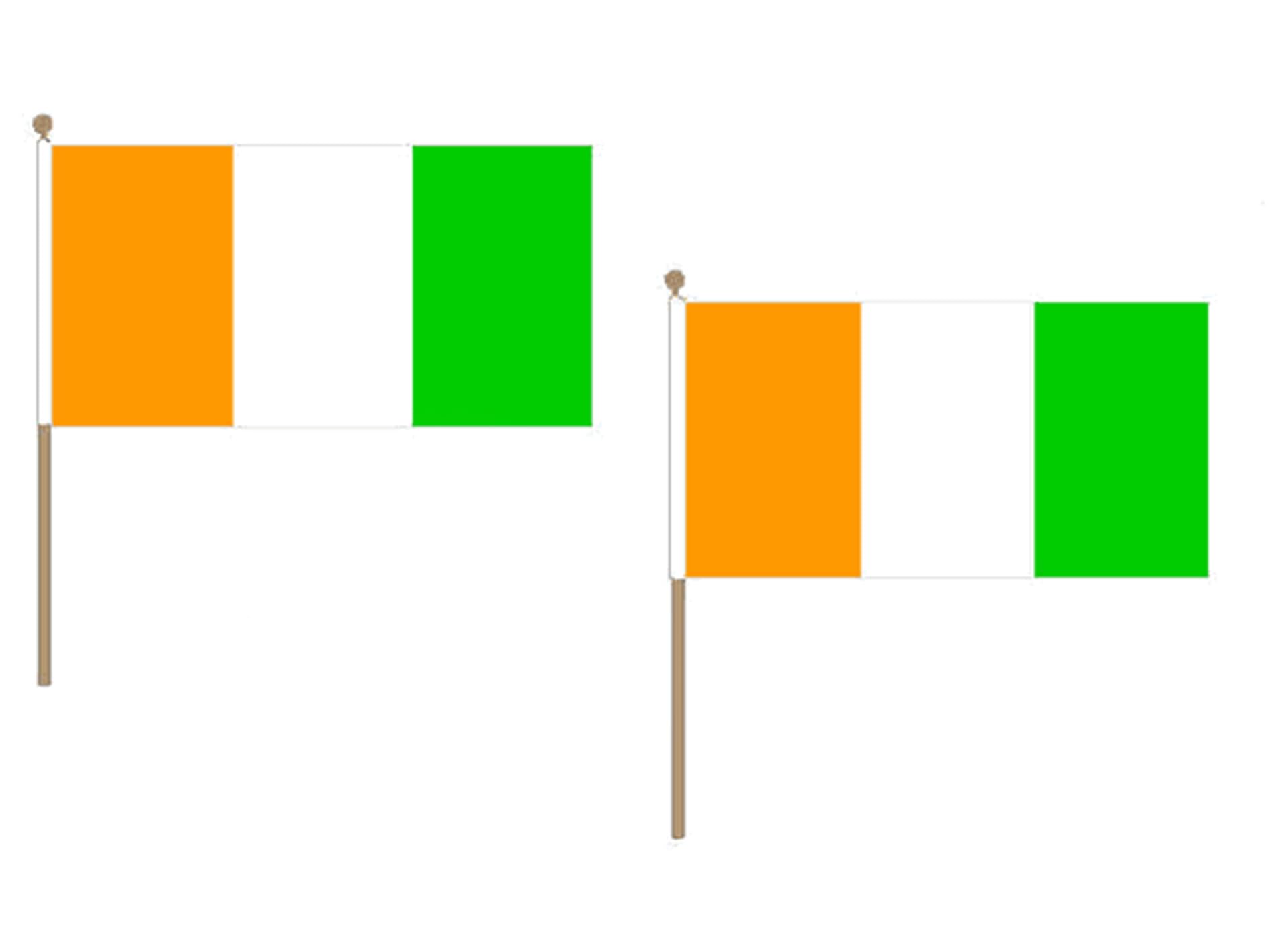 Drapeau Côte d'Ivoire 45x30cm en lot de 10 pour animer vos soirées de match de football