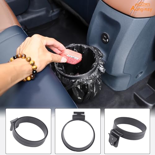 Image of Aunginsy Garbage Bag Holder Compatible with Ford Maverick 2022-2025 2026, Pickup Truck Back Seat Trash Can Expander Organizer Trash Bin Garbage Bin Wastebasket Hanging Removable FITS Slot Accessories