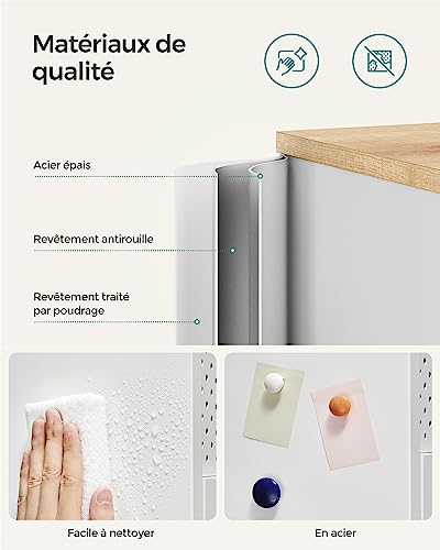Meuble rangement métal 80 cm étagères réglables SONGMICS