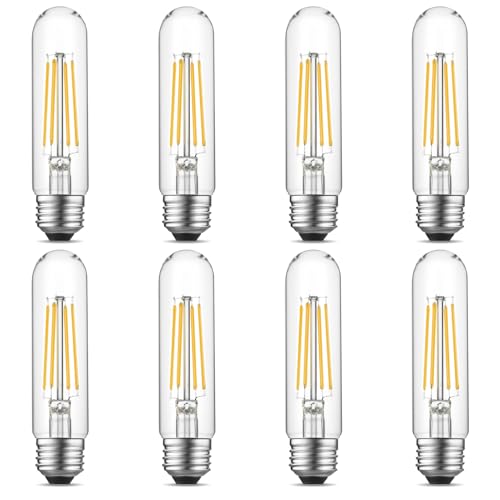 Gozelux Tubular Light Bulbs, T10 LED Edison Bulbs Cool White 4000K, E26 Base, 6 Watt Dimmable...