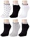 Tommy Hilfiger Women's 6 Pack Iconic Repeat TH Logo Liner Socks, White/Navy/Grey, Shoe Size: 6-9.5