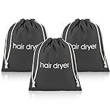 ERKXD Bolsas para secador de pelo con cordón, bolsa para secador de pelo para baño de viaje (3 piezas gris)