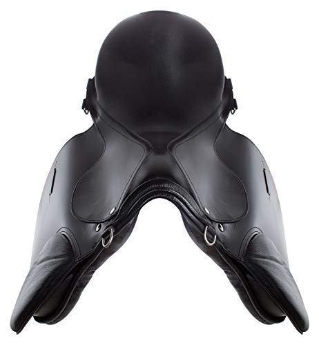 All Purpose Black Leather English Riding Horse Saddle Starter Kit (18") #TOP2