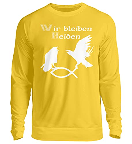 Pull unisexe Hugin & Munin jaune en taille Large pour le confort maison