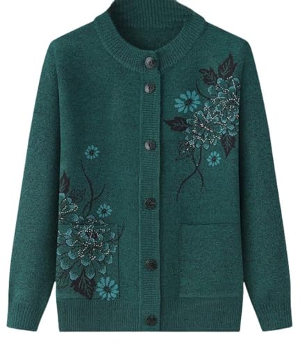 Dames Senior Classique Strass Impression Cardigan D'âge...