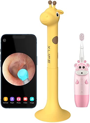 Xlife Electric Toothbrush For Kids, Kids Electric Toothbrush With Smart Timer, Ipx7 Water Resistant Kids Electric Toothbrush And D34 Ear Wax Removal Tool Ear Cleaner (Yellow) #TOP4