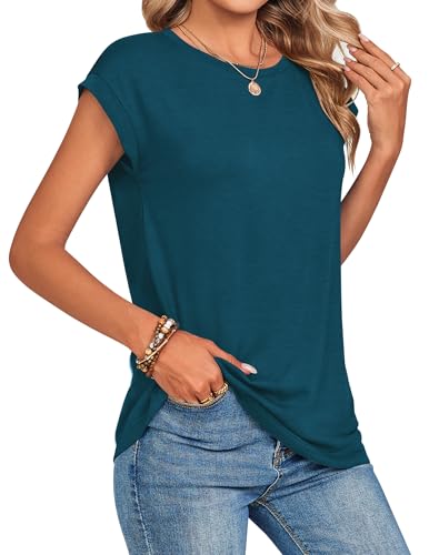 Image of Zeagoo Womens Tops Summer Casual Cap Sleeve Tshirts Shirts Business Dressy Spring Fashion Outfits Trendy Clothes