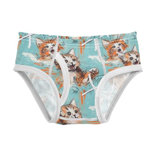 visesunny Boys Cotton Underwear Scream Crayon Cat Printed Toddler Soft Training Briefs Size 2T-8Y for Kids