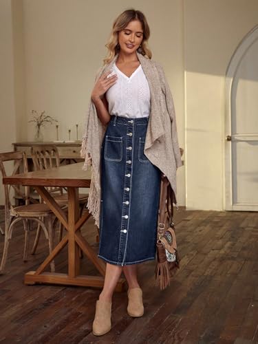 Image of KOTTY Cotton Blend Fit and Flare Skirt