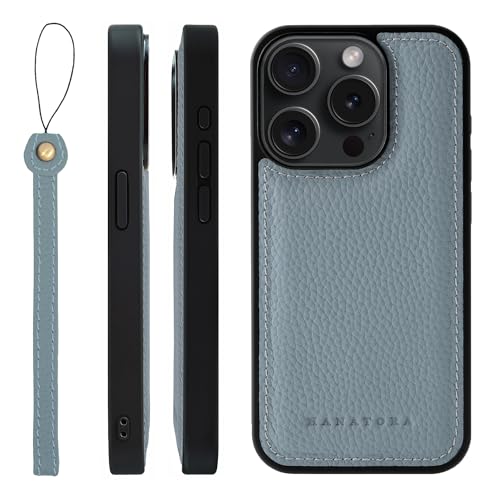 HANATORA for iPhone 15Pro �P�[�X MagSafe �Ή� �{�v �ϏՌ� �o���p�[�^ �X�}�z�P�[�X �X�}�z �X�g���b�v �t�� �V�������N���U�[ �M�t�g �}�O�Z�[�t�Ή� �u���[�O���[ SMSGZ-15Pro-BlueGray