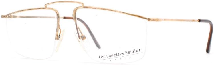 Essilor 183 2 Gold Rectangular Certified Vintage Eyeglasses Frame For Mens