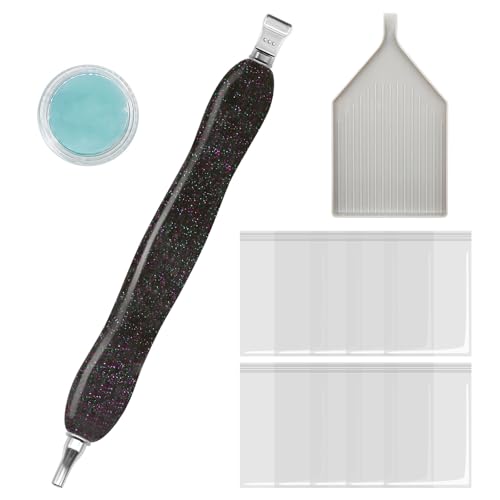 MuitoFeliz Diamonds Painting Tools Kit - Metal Tip Diamond Art Pens with Resin Handle, Complete Diamond Art Tool Set with Accessories for Beginners and Professionals