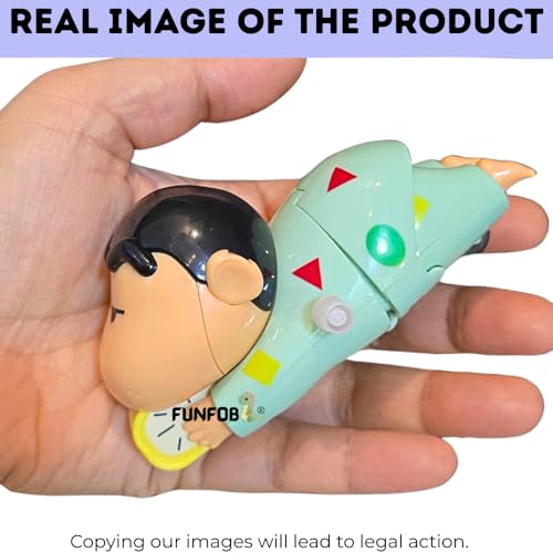 Image of FUNFOB Shinchan Moving Toy | Shinchan Action Figure Toys for Boys & Girls PVC Multicolour | Shin-chan White Moving