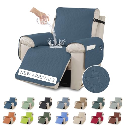 XINEAGE 100% Waterproof Recliner Chair Covers with Elastic Straps,23''W