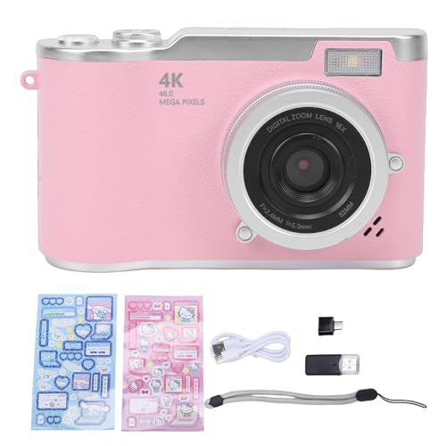 Alomejor Cámara Digital 48MP 4K con Pantalla Flip 2.4" Rosa miniatura 5