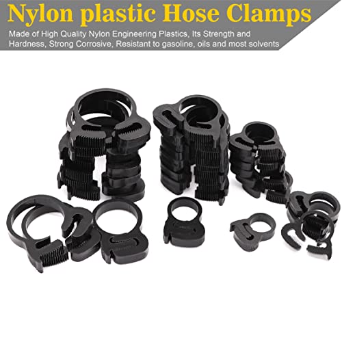 Heavy Duty Double Snap Grip Nylon Hose Clamps Set With Snap Fastener Plier From 1/2" To 1",With 30Pcs Pex Crimp Rings 1/2" 5/8" 1" #TOP6