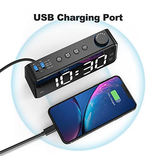 ANJANK Clock Radios with USB Dimmer FM