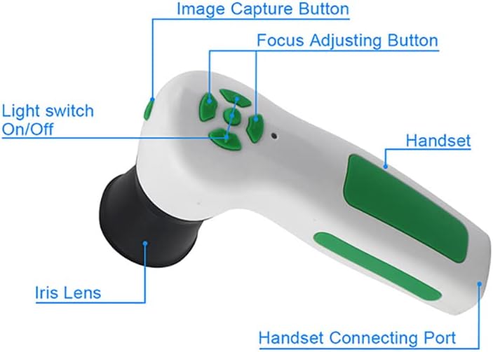 12 MP High Resolution CCD USB Iriscope Diagnostic Eye Camera with 12MP HD 30x Iris Lens and Driver-Free Analysis Software (English Version)