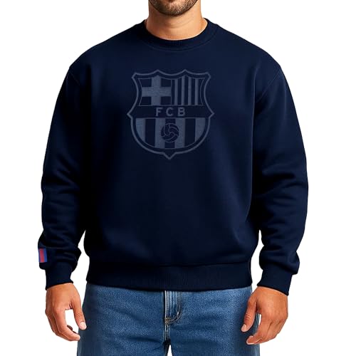 Icon Sports Officially Licensed Football Club Cotton Terry Monochromatic Crewneck Pullover Sweater  Mens Soccer Apparel