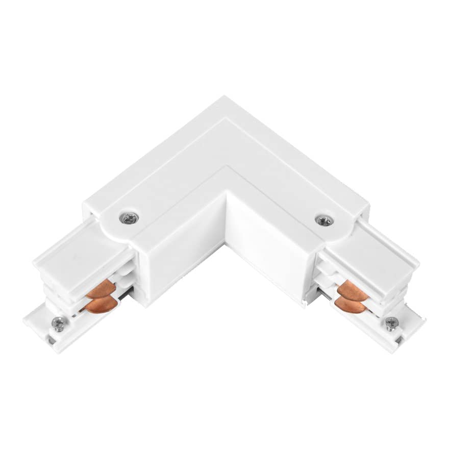 Conector de alimentación EU Roblan blanco para iluminar salones con carril moderno