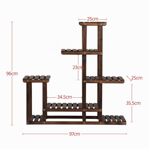 Support plantes extérieur bois Yaheetech étagère à fleurs jardin 5 niveaux