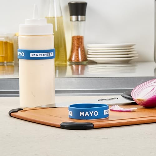 Restaurantware Mayo Label Band 10-Pack Fits 16, 20, 24 oz Squeeze Bottles Dishwasher Safe Silicone Squeeze Bottle Accessory Slip-Reducing Band Blue Reusable by Restaurantware - Image 8
