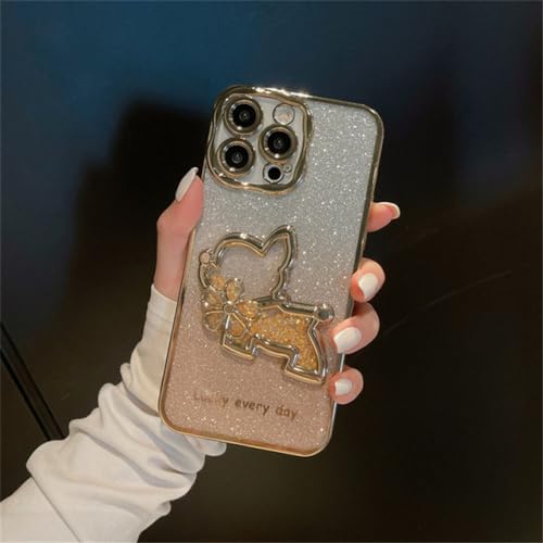 Coque de chien pour iPhone 11 évitez les rayures grâce aux paillettes douces