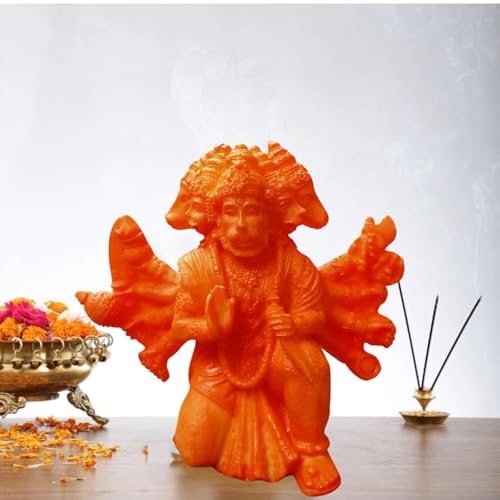 Image of Stone Lord Hanuman Idol, 3 Inch, Saffron, 1 Piece, Idol