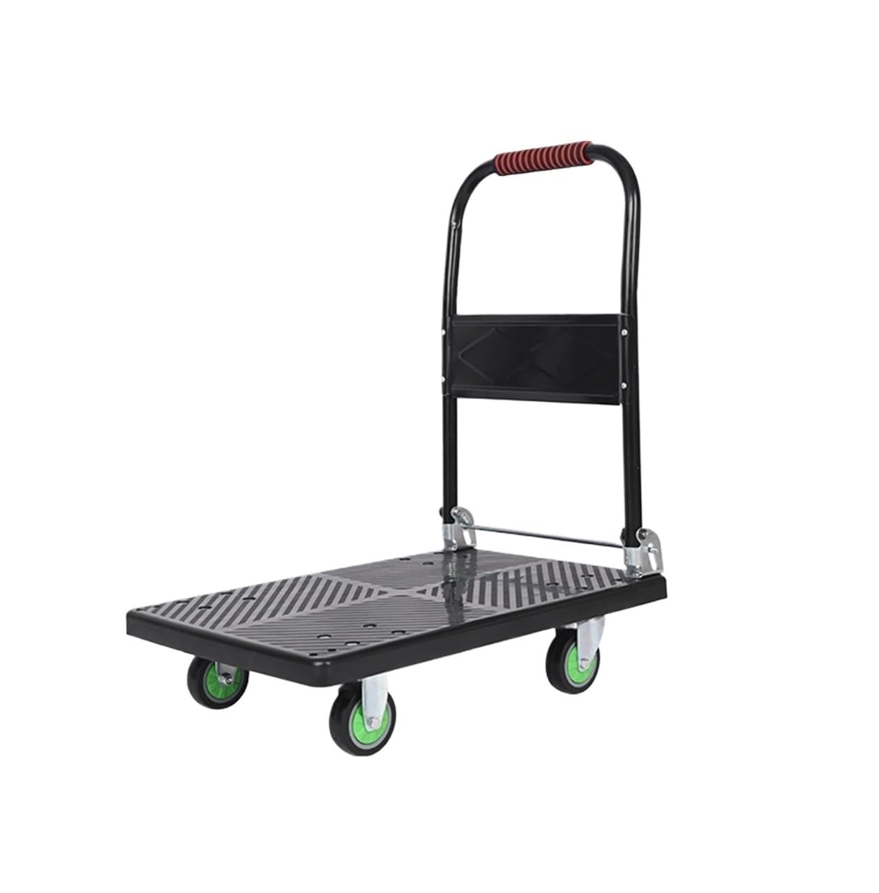 Garage Heavy Duty Trolley Flatbed Cart Folding Platform Hand Truck PP Deck And Metal Handle With Wheels For Moving Platform Hand Truck