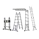 Mehrzweckleiter Huini 3,8 m Aluminium Teleskopleiter mit 150 kg Belastbarkeit
